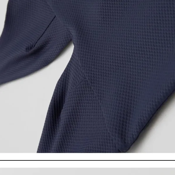 & OTHER STORIES Structured V-Cut Swimsuit Textured Navy- Size 12 - Image 4