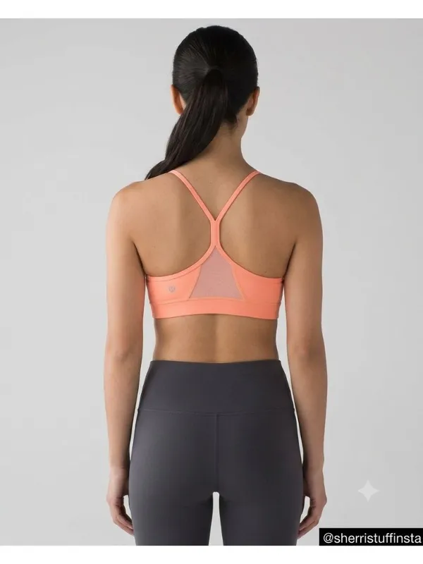 EXCELLENT Lululemon Flow Y Sports Yoga Bra Pop Orange Activewear 10 M - Image 2