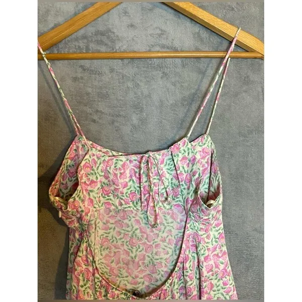 Zara Floral Mini Floral Coquette Preppy Dress‎ Romantic size Large - Image 4