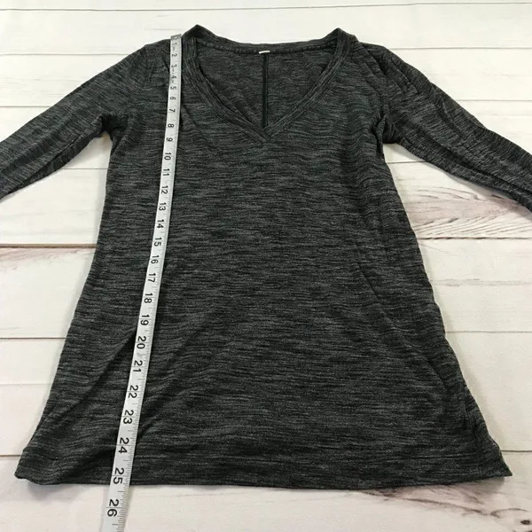 Lululemon Women V-Neck Long Sleeve Workout Shirt - Image 7