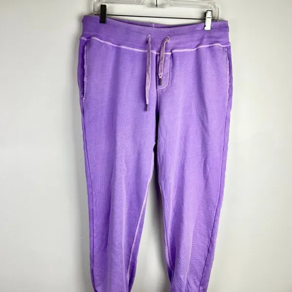 NSF Sayde Distressed Slim Jogger Sweatpants Purple Large - Image 2