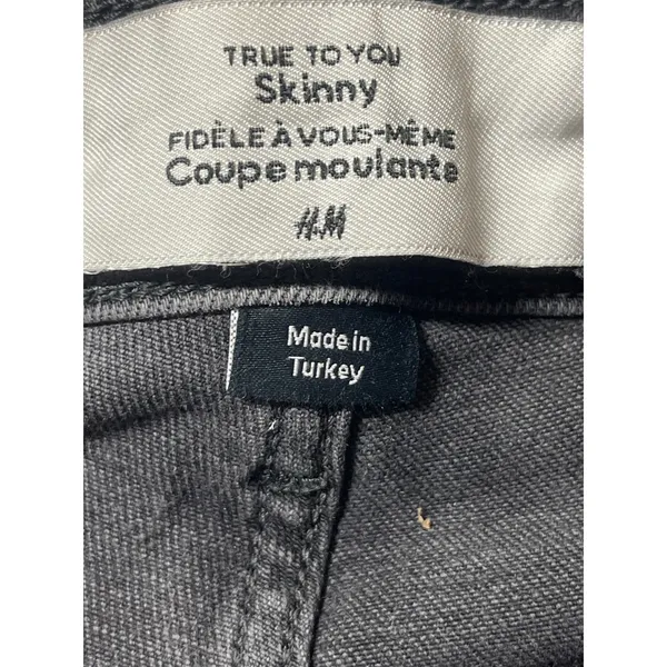 H&M Women's Black High Waisted Button Zip Slim Fit Skinny Denim Jeans Pants Sz S - Image 4