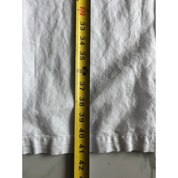 Merona White Linen Blend Pants XXL Wide Leg Drawstring Elastic Waist Resort - Image 4