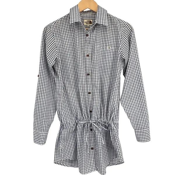 Rare The North Face Coolmax Cinch Waist Hiking Shirt 85/US SM‎ Gingham Korea - Image 2