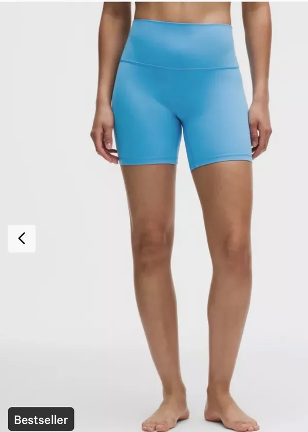Lululemon DUSTY BLUE High Rise Biker Shorts - Image 2