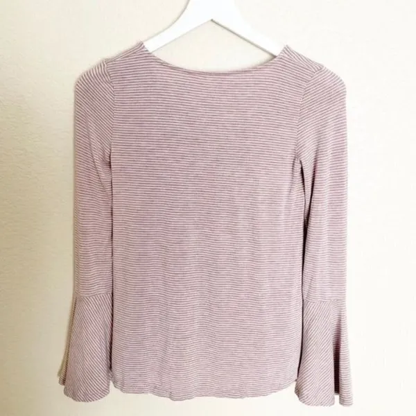 American Eagle Flare Sleeve Striped Top XS Boho Chic Fairy Grunge Coquette Pink‎ - Image 6