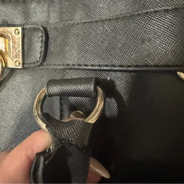 Michael Kors Black Satchel with Gold Accents - Image 9