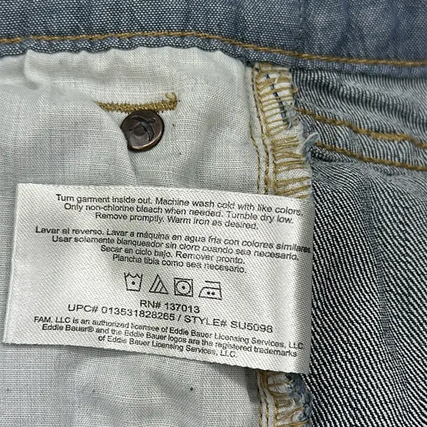 Eddie Bauer Straight Leg Stretch Denim Mid Rise Womens 10 or 30 Waist Blue Jeans - Image 10