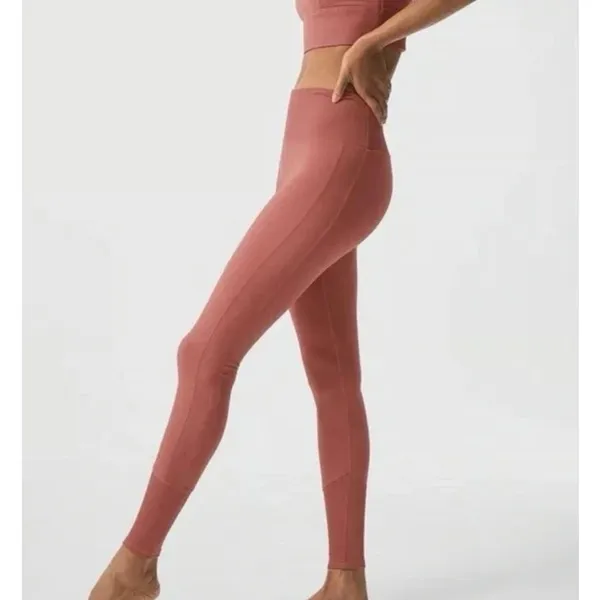 Alo Yoga Pink High-Waist Alosoft Lounge Legging Yoga Pants Workout Women's Small - Image 3
