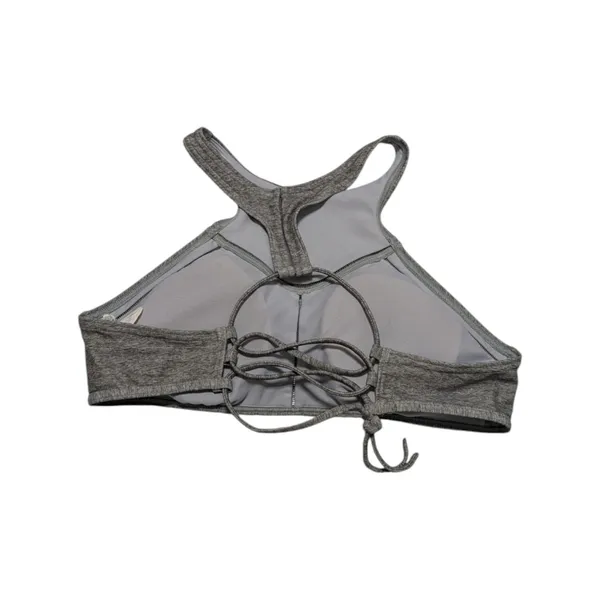 PrAna Azra Bikini Top High Neck Light Gray Swimwear Swim Womens Medium Strappy - Image 3