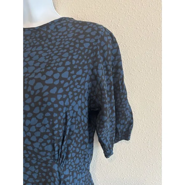 NWT Anthropologie Rue Stiic Blue Heart Print Size Small Open Back‎ Maxi Dress - Image 3