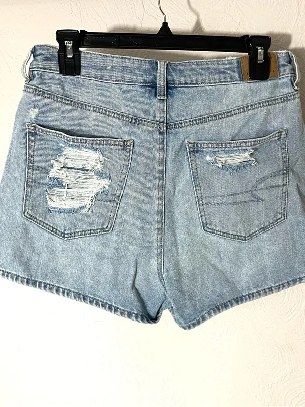 American Eagle Outfitters Mom Shorts Distressed High-Rise Denim Shorts - Image 2