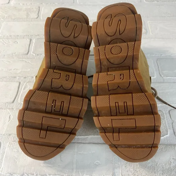 Sorel Kinetic Caribou Snow Boots‎ Womens 7.5 Light Brown Leather Gray Waterproof - Image 15