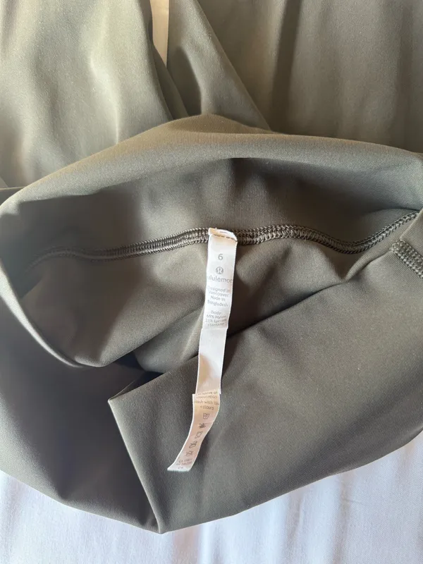 Lululemon Align High Rise Crop Leggings Dark Olive Green Size 6 - Image 3