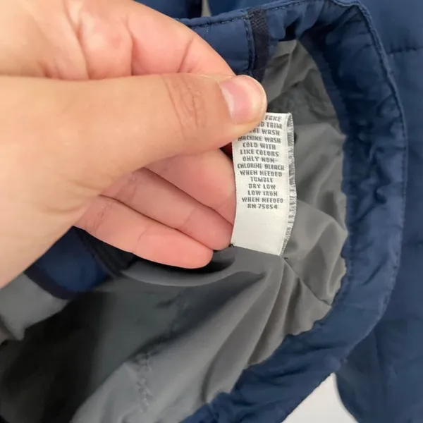 Abercrombie & Fitch Down Puffer Blue Jacket with Fur Trim Hood Size M Winter - Image 5
