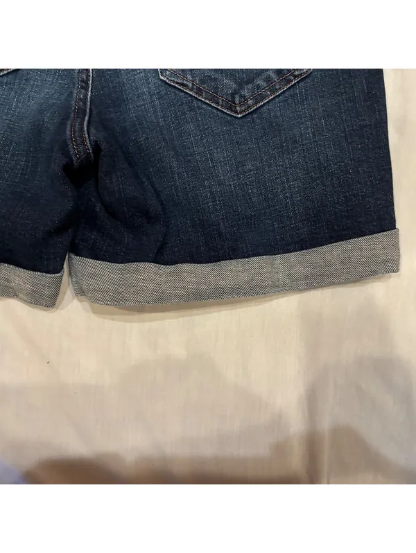 Tommy Hilfiger Womens Cuffed Denim Shorts Dark Wash Mid Rise Size 2 - Image 4