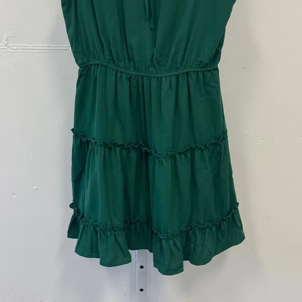 NWT Cupshe Emerald Green Tiered Ruffle Mini Dress Sleeveless Tie Neck Size Small - Image 4