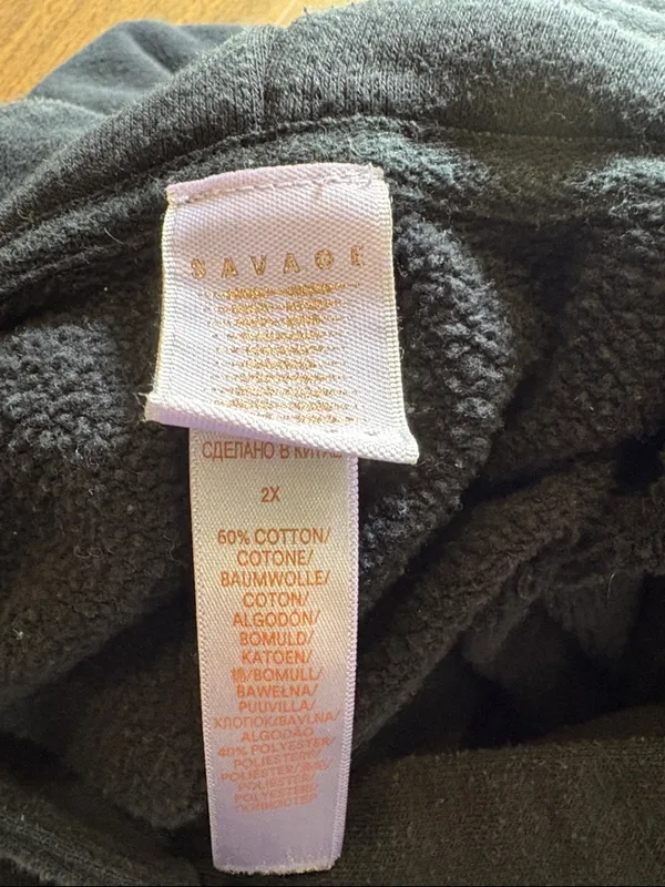Salvage x Fenty 2X Black Essential Cropped Hoodie with Hood - Image 4
