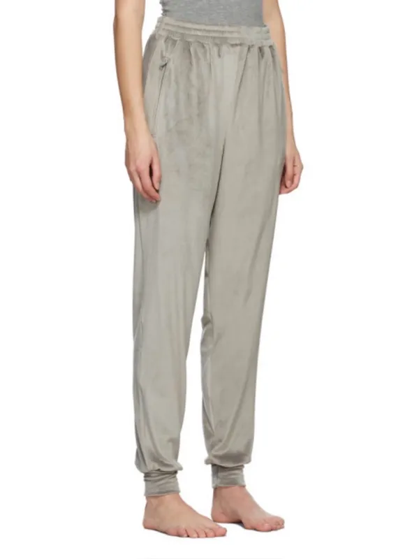 SKIMS Velour Joggers Smoke Gray Large L Velvet Zip Pocket Sweatpants Cozy Y2K - Image 5