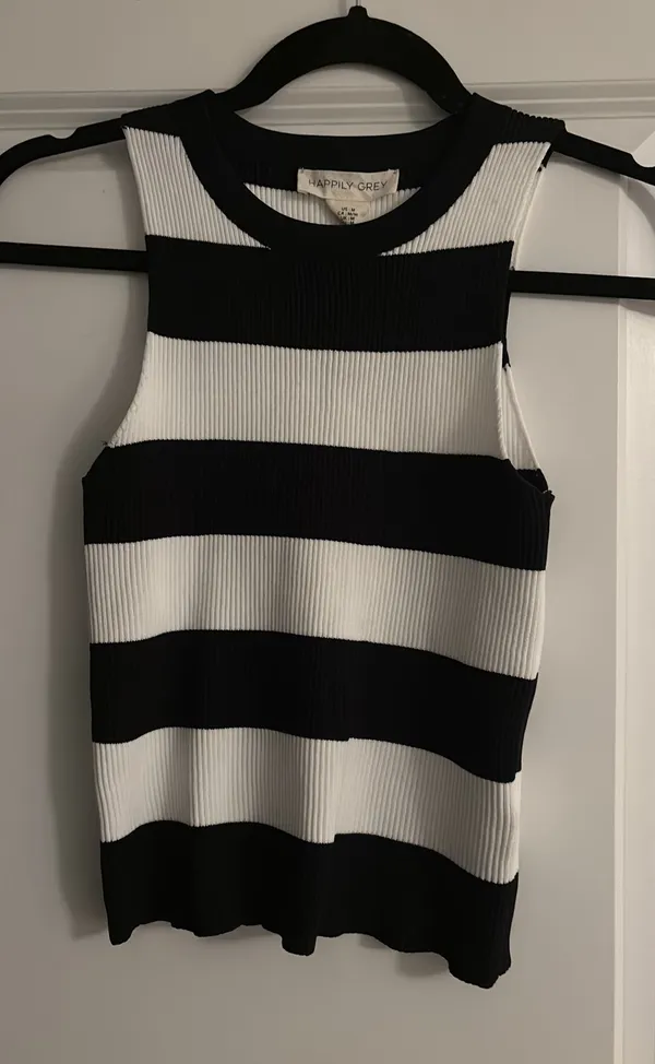 Happily Grey Striped Tank - Image 2