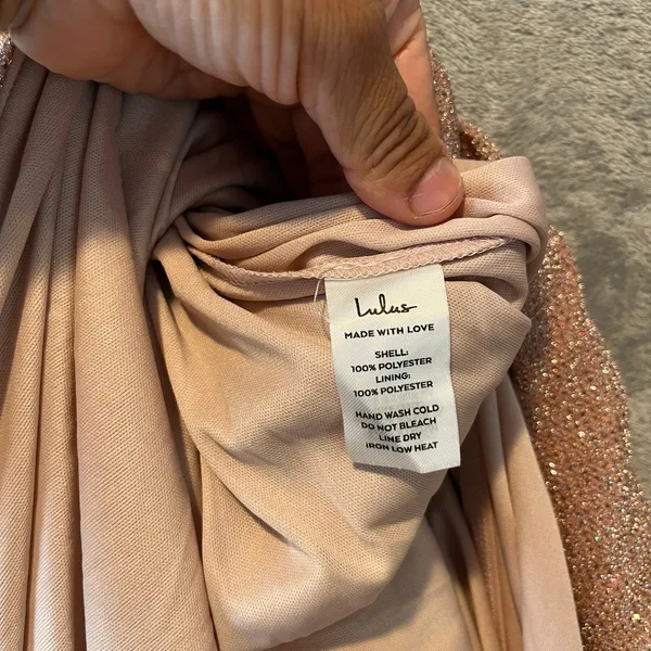 Lulus Truly Dazzling Mauve Multi Glitter Sleeveless Gown Size Small New Sold Out - Image 7