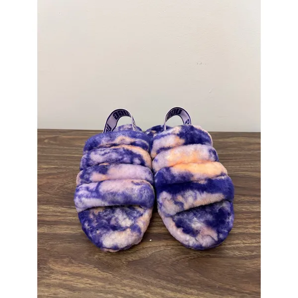 UGG Fluff Yeah Slide Violet Night Marble Tie Dye Slippers 1122554 Womens 8‎ - Image 2