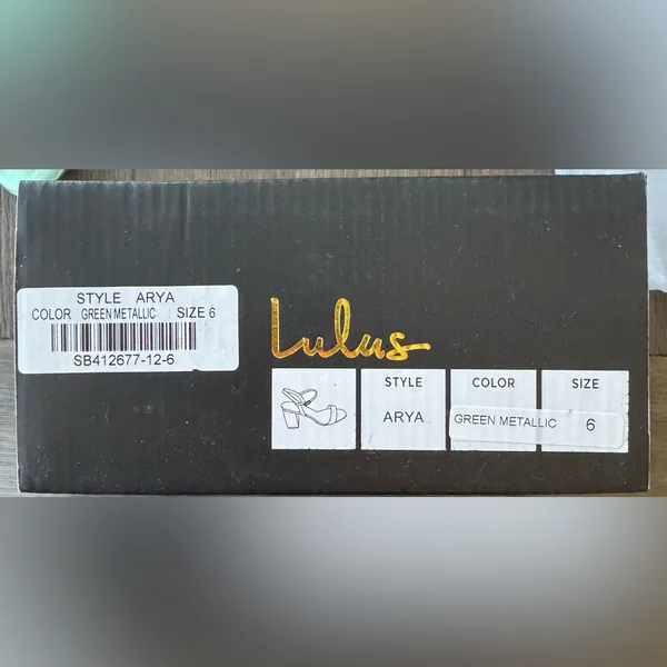 Lulu's Metallic Green Block Heel Sandals - Image 5