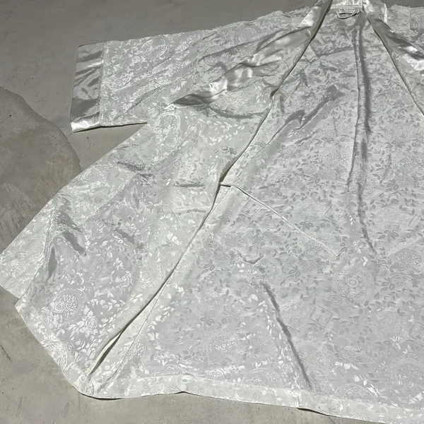 Victoria's Secret Gold Label VTG 90s Satin Lace Ivory Robe One Size Y2K Retro - Image 7