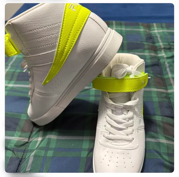 White and green Fila high top sneakers #Fila #HighTops - Image 2