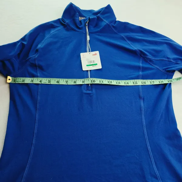 Puma NWT -876 Rotation 1/4 Zip Mazarine Blue Long Sleeve Top 577943-19 Size‎ L - Image 8
