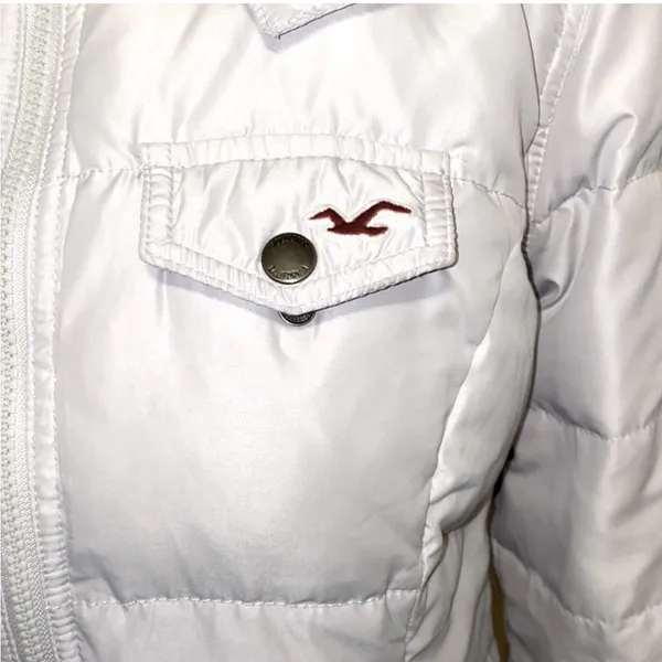 Hollister Down & Feather Fill Puffer Hooded Jacket Size Large - Image 6