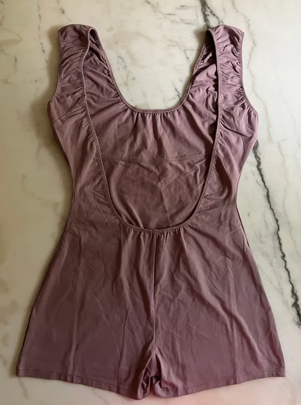 Free People Intimately Cotton Low Back Romper Purple Gray - Image 4