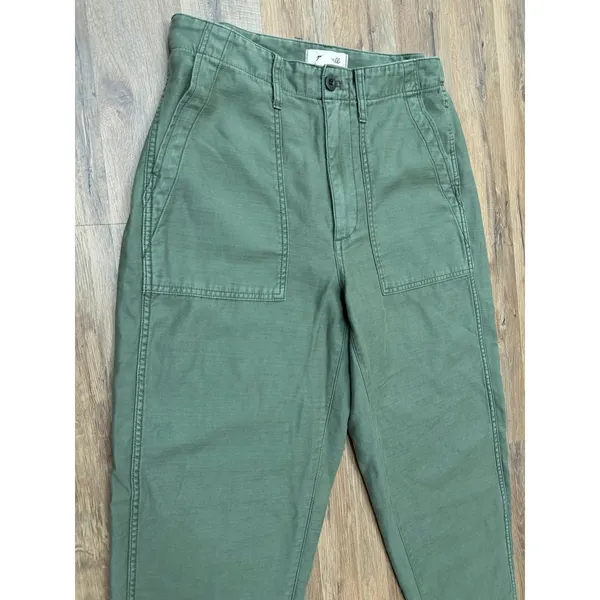 Madewell Green Utility‎ Pants Size 27 High Rise Cotton Straight Leg - Image 4
