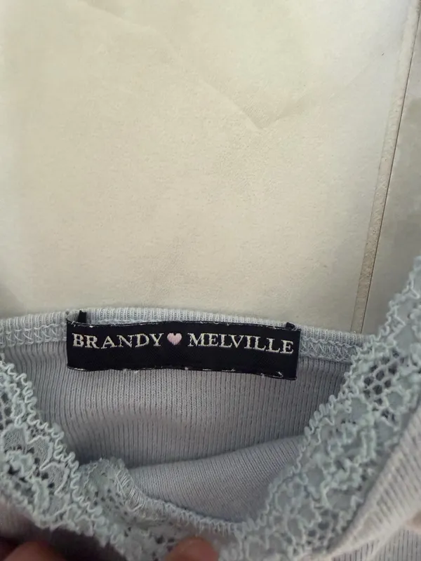 Brandy Melville Light Blue Cami Lace Tank - Image 2