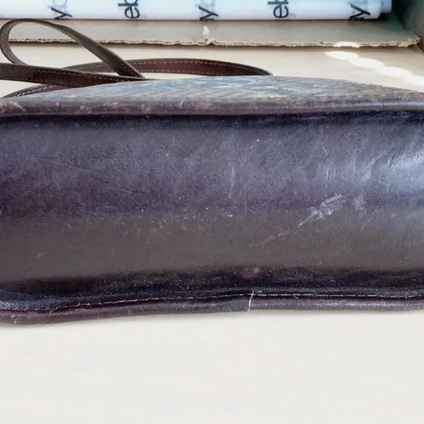 Brighton Crossbody Brown Python Faux Snakeskin Leather Purse‎ bag Small Vintage - Image 5