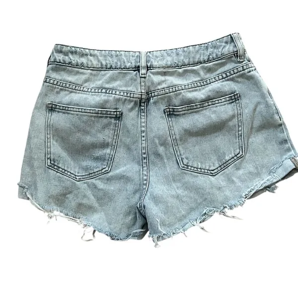 PacSun Women's Mom Denim Shorts Size 28 Blue Distressed Casual Summer - Image 2