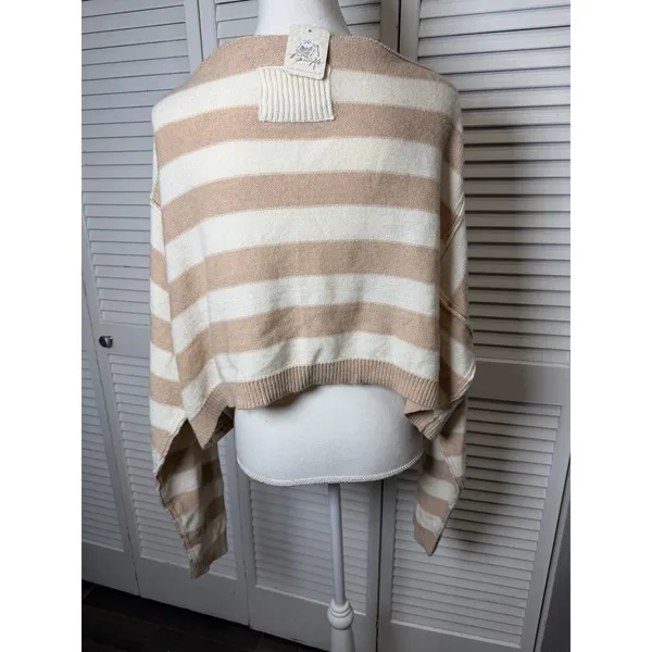 Free People Striped Into The Blue Crop Pullover Sweater Large NWT $108 - Image 7