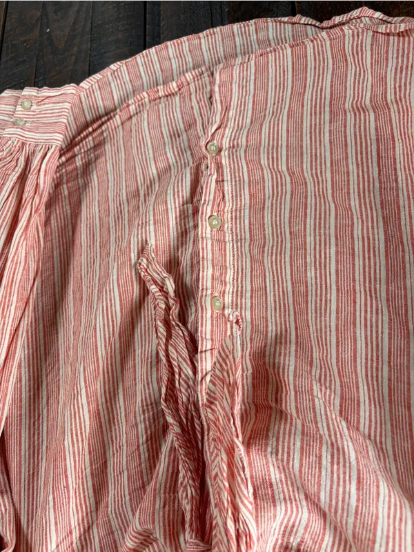 Free People Linen Striped Off-Shoulder Tie-Front Top Small - Image 4