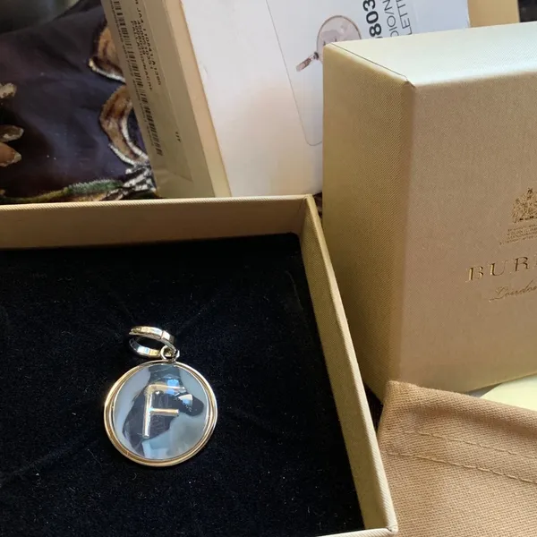 Authentic BURBERRY Silver "F" crystal ball Keychain/charm/pendant - Image 7