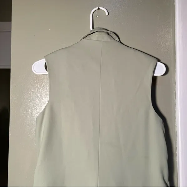 Prettygarden Women's Size Small Sleeveless Vest Light Sage Green One Button 7106 - Image 8