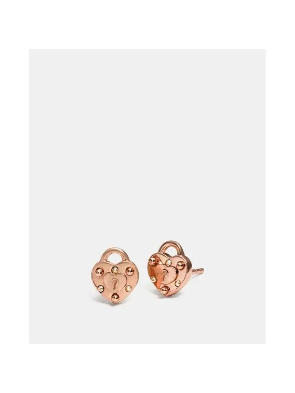 Coach Padlock Heart Charm and Earrings Set One Size - Image 3