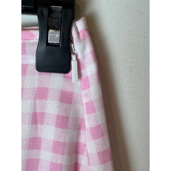 Sökie Collective Skirt Women Small Pink White Gingham‎ Ruffle Midi NWT Preppy - Image 6
