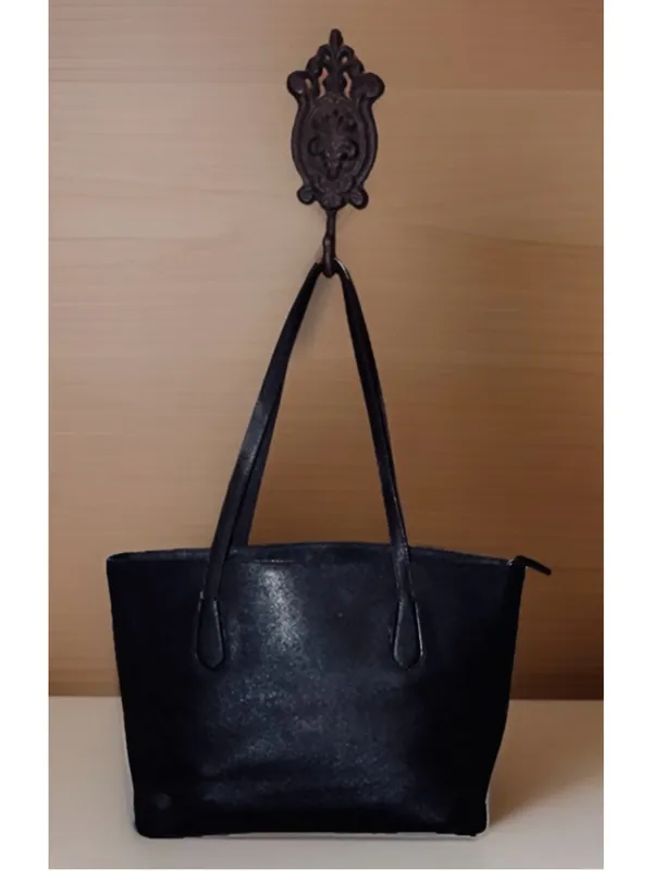 Women's Kate Spade Black Leather Tote Bag Large Double Handle - Image 2