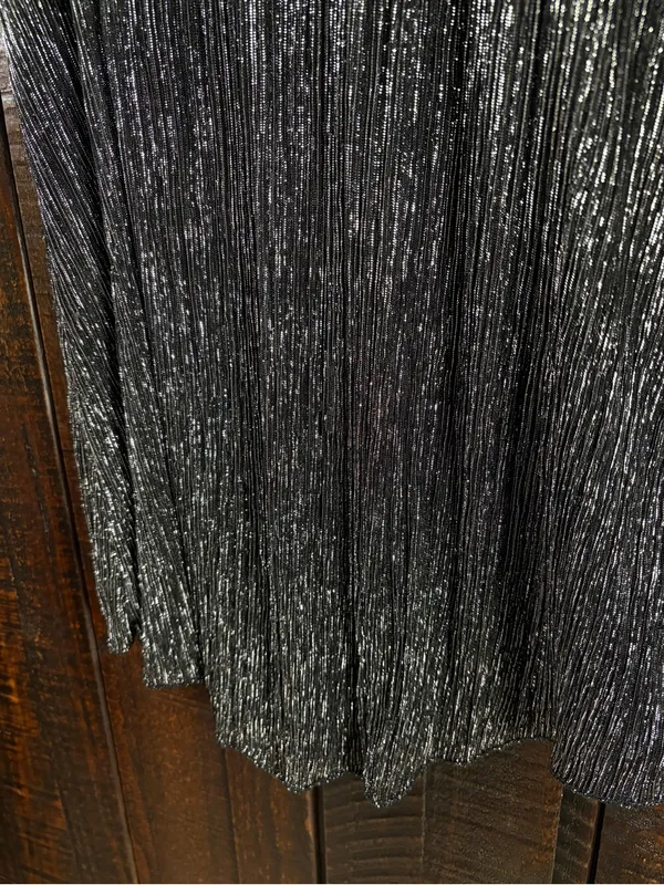 TopShop T-back Silver Metallic Drapey Tank Top Size 4 - Image 7