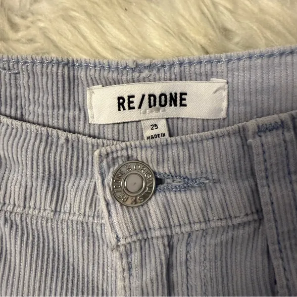 RE/DONE Wide Leg Corduroy Pants – Size 25 – Washed Slate – High Rise - Image 5