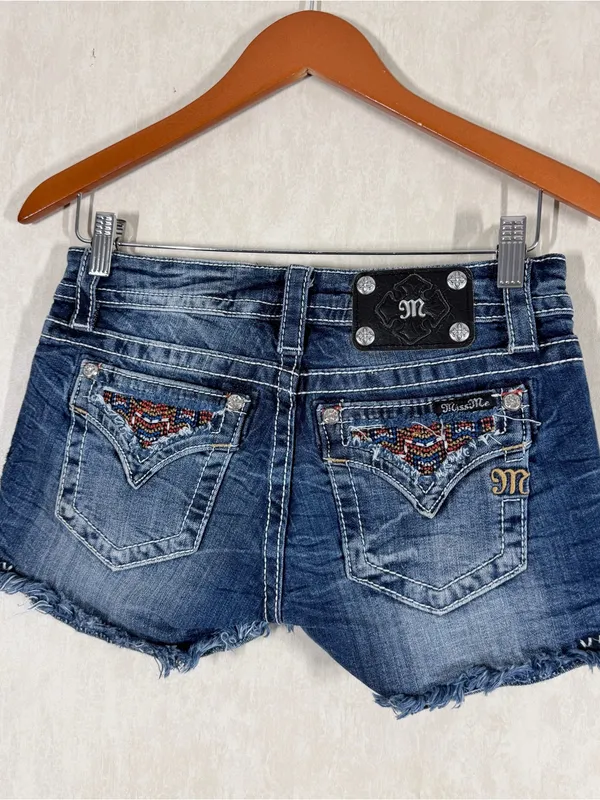 Miss Me Women’s Signature Shorts Embroidered Embellished Flap Pockets 27 - Image 5