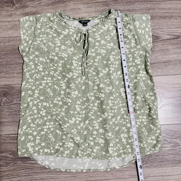 Buffalo David Bitton‎ Floral Print Tie Neck Flutter Sleeve Blouse Top Womens S - Image 9