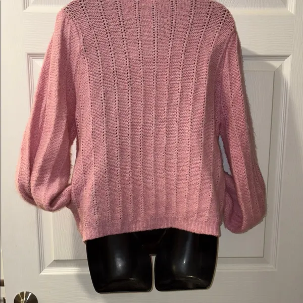 Pink Women's Sweater Size M - Image 6