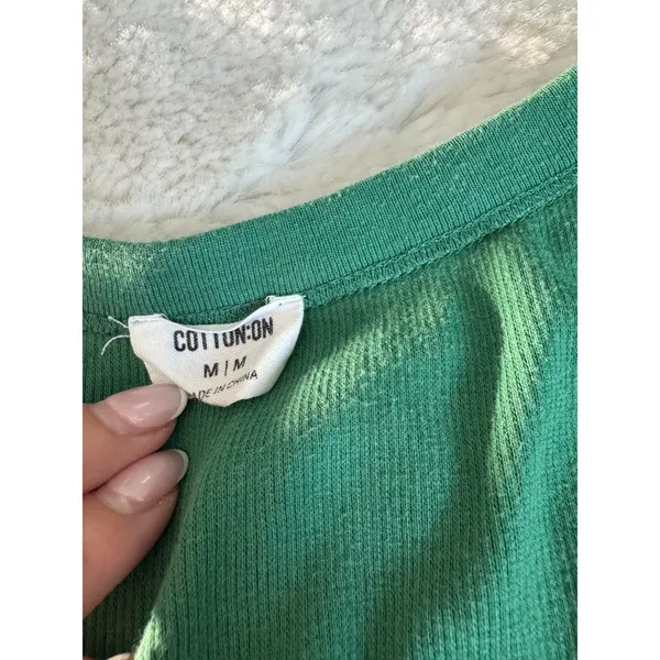 Cotton On Green Cropped Tank Top | Size M - Image 3