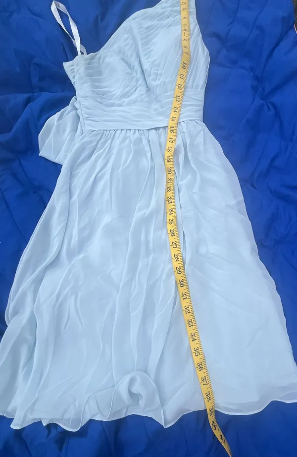 Azazie One-Shoulder Chiffon Bridesmaid Dress Size A6 - Image 11